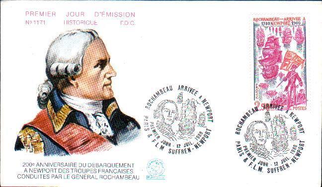 FRANCE FDC 1980 With Napoleon,GENERAL ROCHAMBEAU - Napoléon