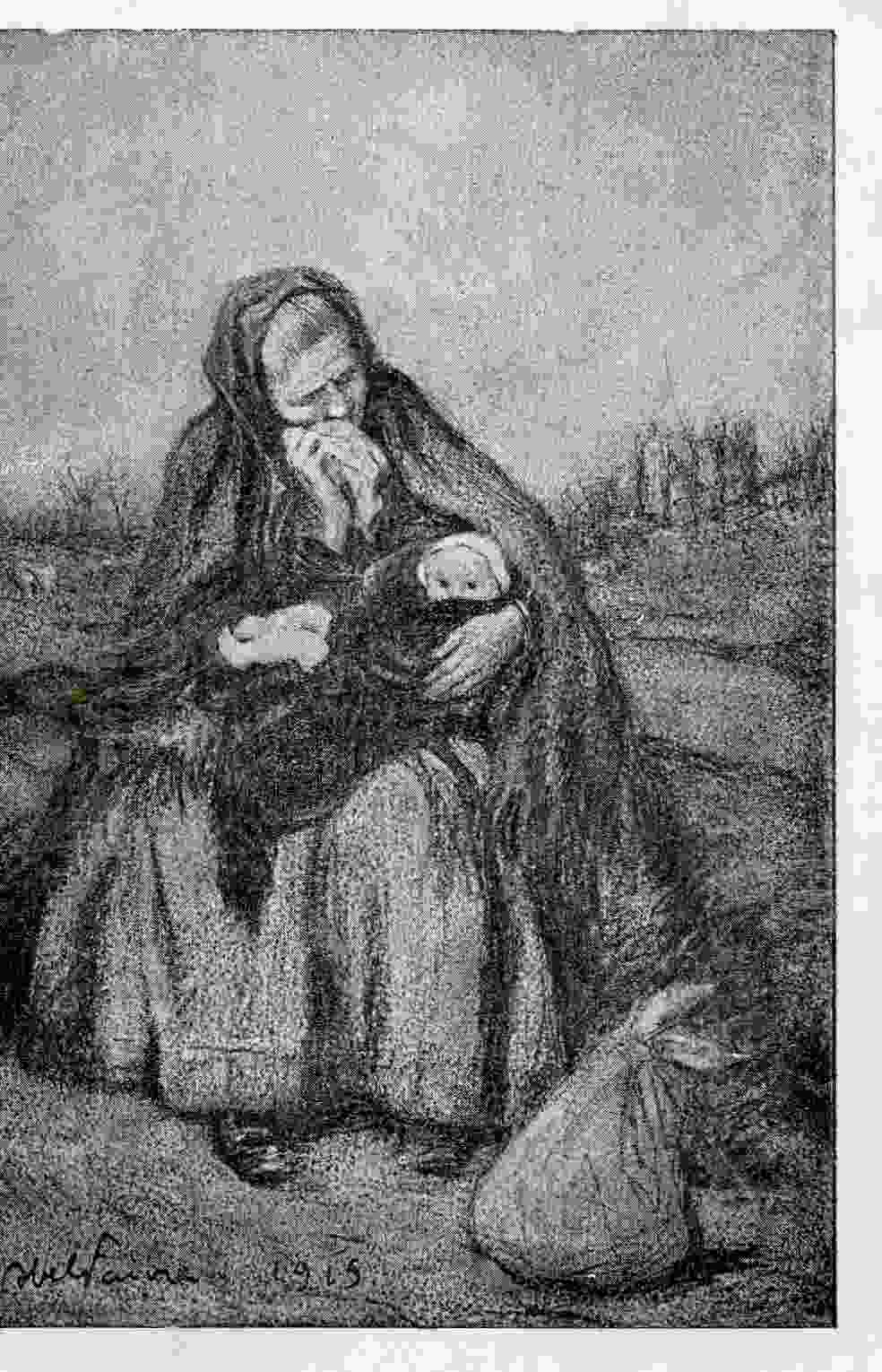 ABEL FAIVRE - UNE FEMME ET SON ENFANT DANS L'ABANDON - JOURNEE FRANçAISE DU SECOURS NATIONAL 1915 - Croce Rossa