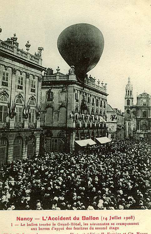 Accident Du Ballon 14 Juillet 1908 - Nancy - Luchtballon