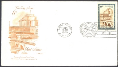 New York United Nations FDC 1960 - Palais De Chaillot, Paris, France - Other & Unclassified