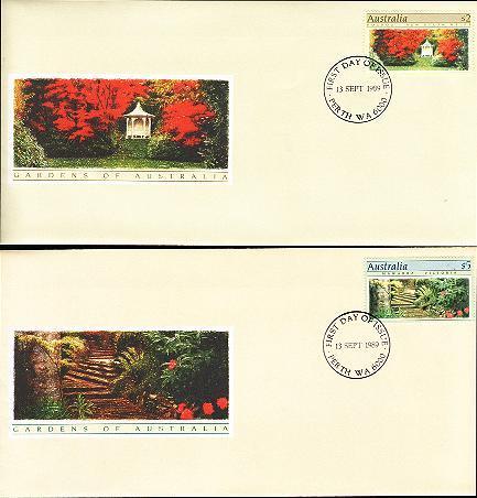 (2) Australia FDC 1989 - Gardens Of Australia $2 And $5 - Primo Giorno D'emissione (FDC)