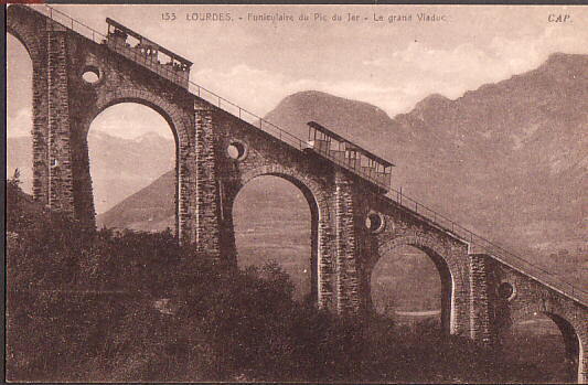 France - Train à Crémaillère/funiculaire Lourdes Grand Viaduc (neuve) - Kabelbanen