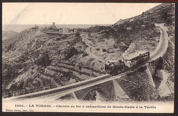 France + MONACO - Train à Crémaillère / Funiculaire Monte-Carlo à La Turbie (neuve) - Funicular Railway