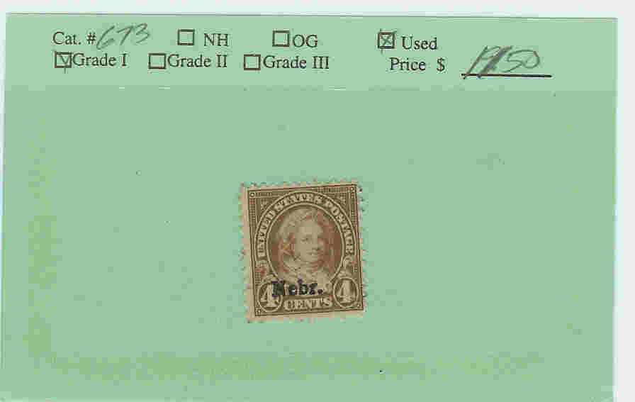 Martha Washington  Overprint "Nebr. - Usados