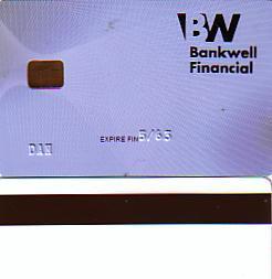 CARTE A PUCE BANKING CARD SPECIMEN BANKWELL FINANCIAL   BANDE MAGNETIQUE SUPERBE - Beurskaarten