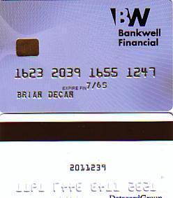 CARTE A PUCE   MAGNET BANKING CARD SPECIMEN BANKWELL FINANCIAL VERSO NUMEROTEE RARE - Badge Di Eventi E Manifestazioni