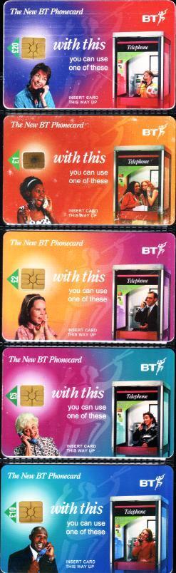 Set Of 5 British Telecom - Telephone Boxes - Telefone