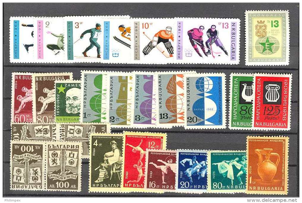 BULGARIA - GROUP, MOSTLY NEVER HINGED COMPLETE SETS **/o - VERY NICE! - Collections, Lots & Séries