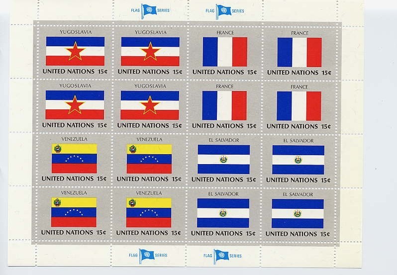 Flag Series - United Nations Sheetlet MNH Sc. 333-336 - Stamps