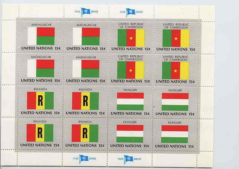 Flag Series - United Nations Sheetlet MNH Sc. 337-340 - Francobolli