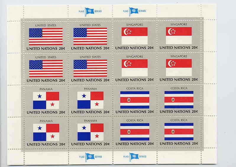 Flag Series - United Nations Sheetlet MNH Sc. 362-365 - Sellos