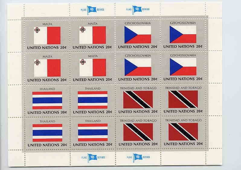 Flag Series - United Nations Sheetlet MNH Sc. 354-357 - Sellos