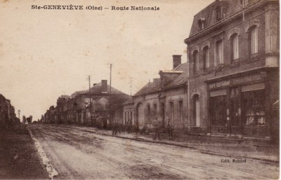 60 SAINTE GENEVIEVE Cpa Animée  Route Nationale - Sainte-Geneviève