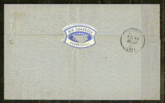 FRANCE Nº 46 Obl. S/Lettre Entiere - 1870 Bordeaux Printing