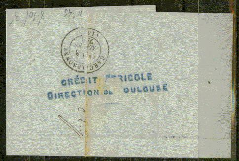 FRANCE Nº 46  Obl. S/ Lettre Entiere Bleu Terne - 1870 Ausgabe Bordeaux