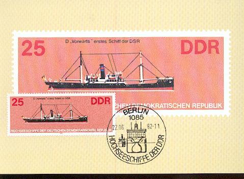 ALLEMAGNE DDR CARTE MAXIMUM NUM.YVERT 2362 BATEAUX DE HAUTE MER - Maximumkarten (MC)