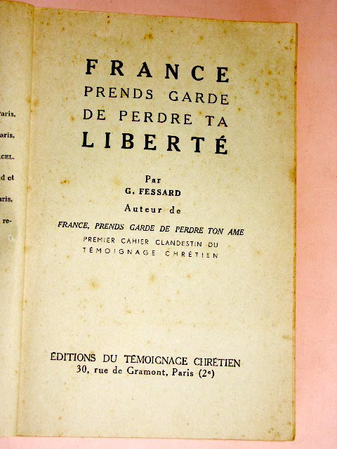 France Prends Garde De Perdre Ta Liberté - Other & Unclassified