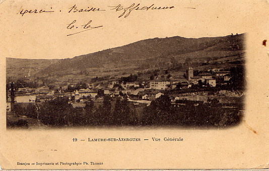 LAMURE VUE GENERALE 1903 - Lamure Sur Azergues