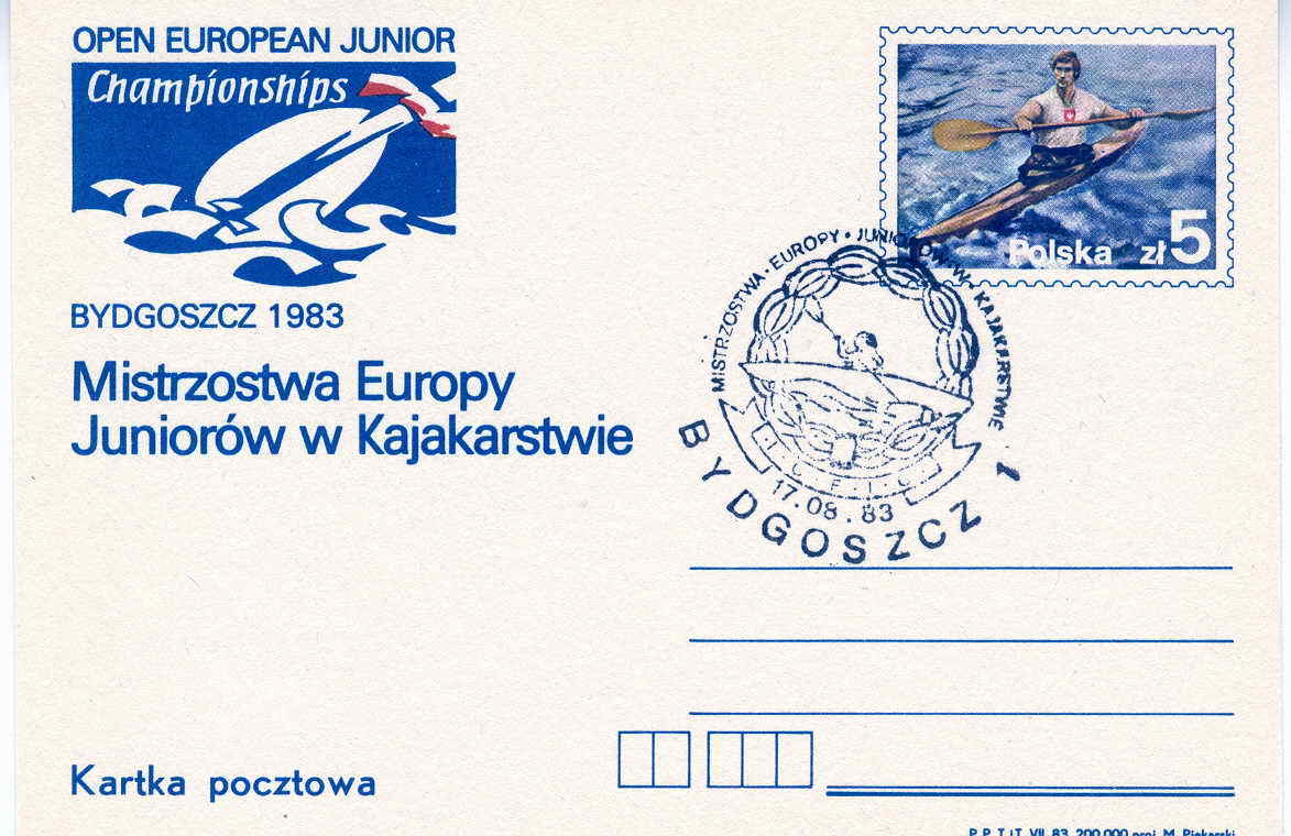 CANOE ET AVIRON OBLITERATION TEMPORAIRE+ ENTIER POSTAL CONCORDANT POLOGNE 1983 CHAMPIONNATS D´EUROPE JUNIOR - Rudersport