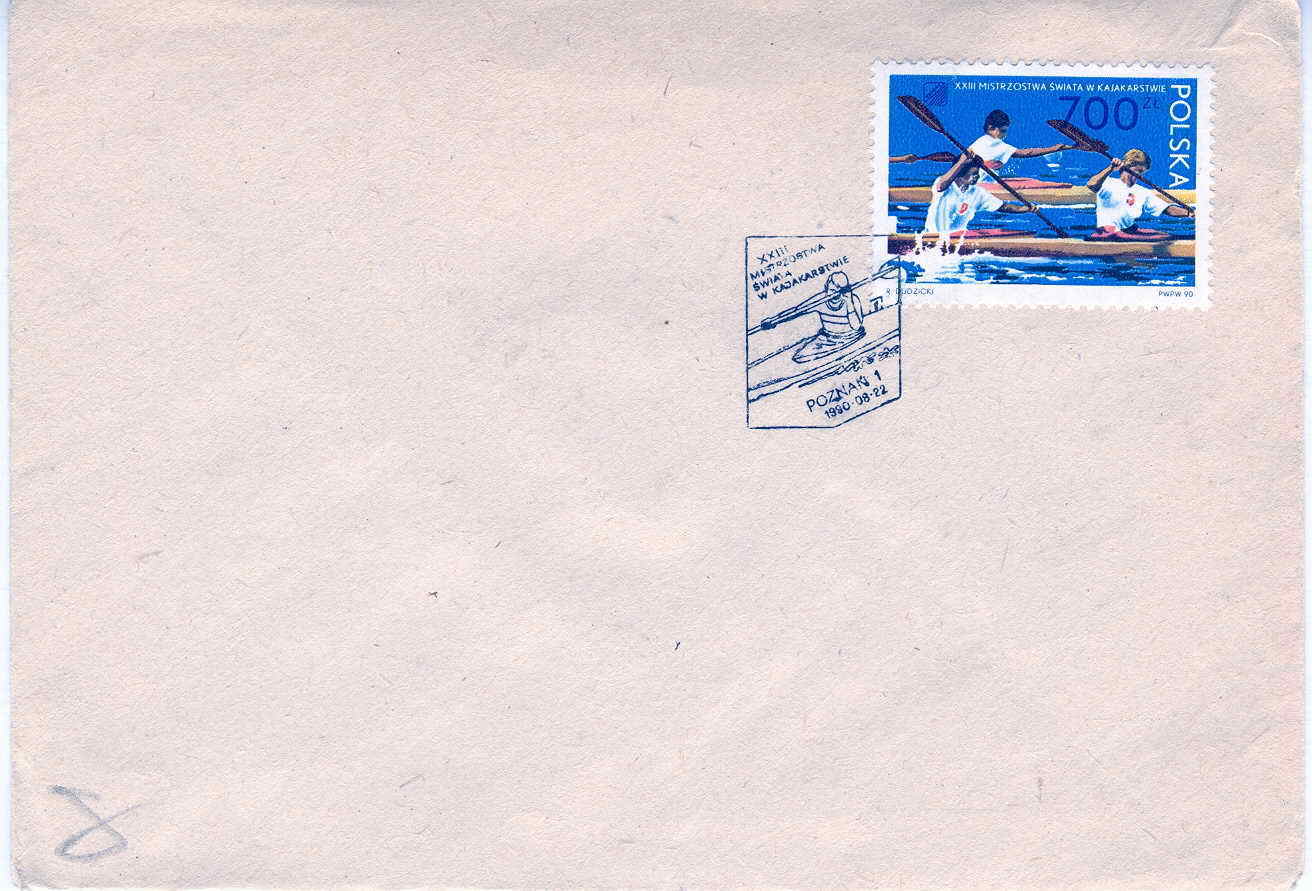 CANOE ET AVIRON FDC 1990 POLOGNE COMPETITION DE CANOE - Canottaggio