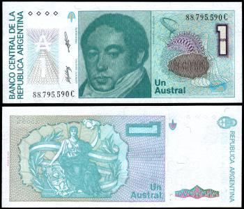 Argentina #323b-2, 1 Austral, ND (1985), UNC - Argentine