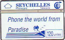 SEYCHELLES  PALMIER BLEU 120U UT N° 105H... CARTE ANCIENNE SUPERBE CARTE TRES RARE - Seychellen