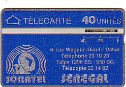 SENEGAL SONATEL HOLOG BLEU 40U N° 205G ...CARTE ANCIENNE - Sénégal