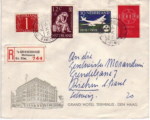 Gravenhage Belle Lettre (Brief) Recommandée (eingeschr.) 6.5.1960 Pour La Suisse. Nederland - Storia Postale