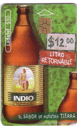 INDIO BEER ( Mexico Rare Card ) * Biere Bier Cerveza Bier Birra Pils Beers Biers * - Food