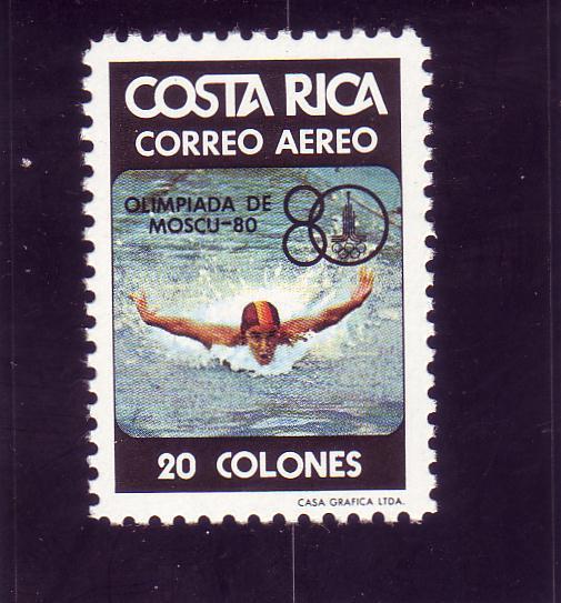 COSTA RICA  PA 767  * * JO 1980  Natation - Swimming