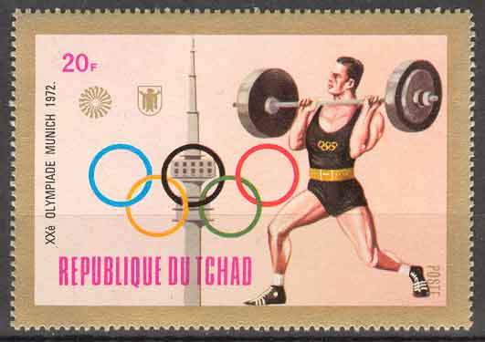 République Du Tchad. Jeux Olylmpiques Munich 1972. Haltérophilie. - Gewichtheffen