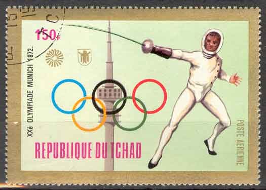 République Du Tchad. Jeux Olylmpiques Munich 1972. Escrime. - Escrime