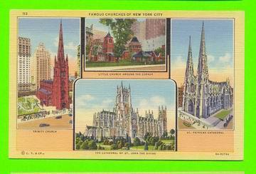 NEW YORK CITY, NY - 4 MULTIVUES OF  FAMOUS CHURCHES OF NEW YORK CITY - - Kerken