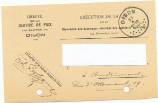 DISON - Carte Pré-imprimée Du Greffe De La Justice De Paix 1944 - Dison