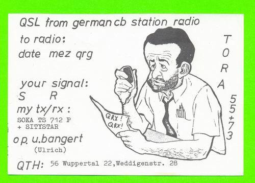 QSL - WUPPERTAL - TORA - - Radio Amateur