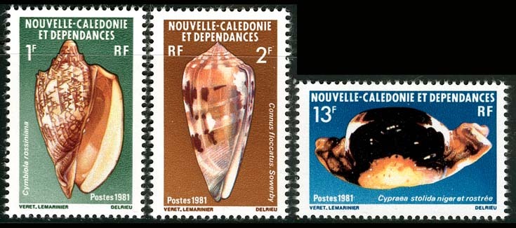 Nouvelle Calédonie (Y/T No, 446-48 - Coquillages) [**] - Unused Stamps