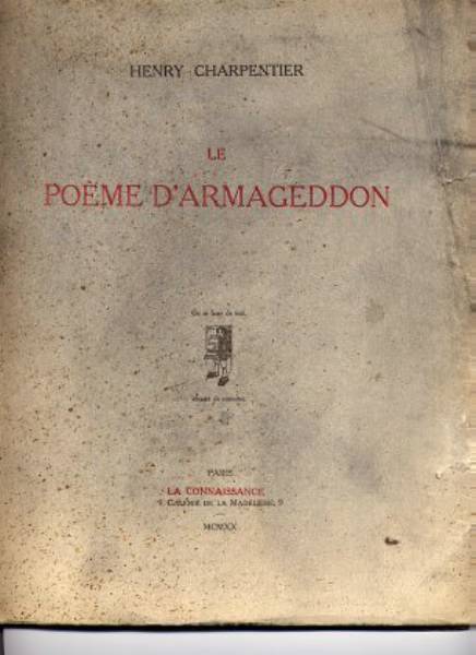 « Poème D'Armageddon », 1920 - French Authors