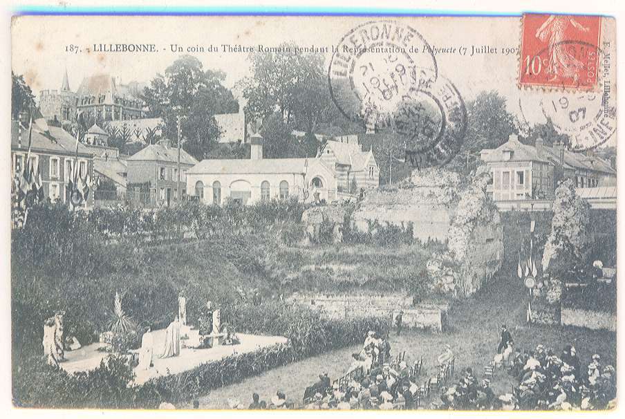 LILLEBONNE - 187 - Un Coin Du Théâtre Romain Pendant La Représentation De Polyeucte 7 Juillet 1907 - Lillebonne