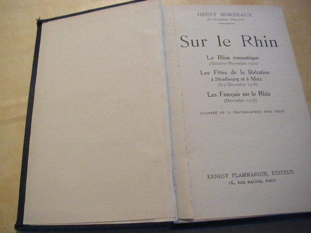 Livre Ancien (1919) Sur Le Rhin (H; Bordeaux)) - 1901-1940