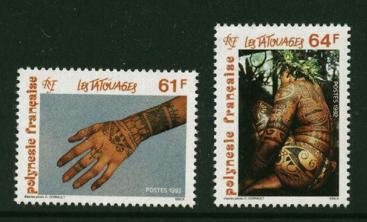 Polynésie. **  N° 413 - 414 -  Tatouages - - Autres & Non Classés