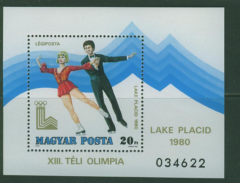 280N0091 Patinage Artistique Bloc 144 Hongrie 1979 Neuf ** Jeux Olympiques De Lake Placid - Pattinaggio Artistico