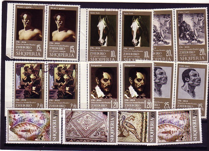 TIMBRES  EN THEMATHIQUE SUR ART ET TABLEAUX PEINTRES CELEBRES  LOT 2 ALBANIE - Impressionisme