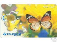 Télécarte Papillon - Malaisie - Fournisseur: Telekom Laysia - 10 Unités -  En Parfait état - Déjà Utilisée - Ref 9307 - Farfalle