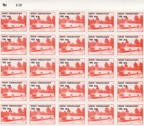 Denmark Local Mons Omnibusser Compl.Sheet 100 Ore - Bus