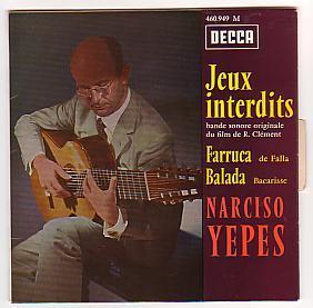 JEUX INTERDITS . Narciso YEPES . - Filmmuziek