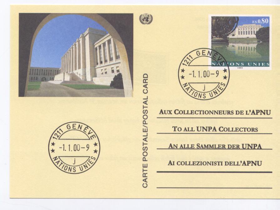 NATIONS UNIES Genéve / ONU, Entier-postal Commémoratif Du 3ème Millénaire, 01/01/2000 - Altri & Non Classificati