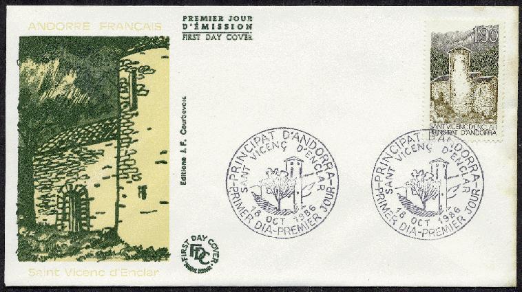 FDC- Enveloppe 1er Jour, ANDORRE Année 1986 N°354 St Vicenc D´enclar - FDC