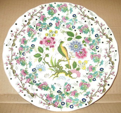 Magnifique Assiette  Paon Bequet  Diamétre 26.5  Peint Main A36 - Béquet (BEL)