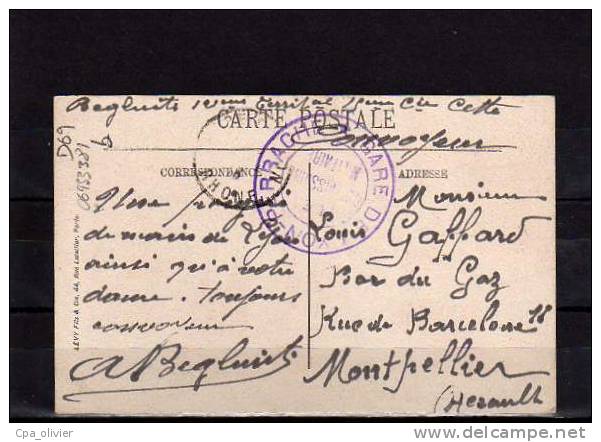 69 LYON I Fontaine Bartholdi, Cachet Gare Lyon Perrache, Commissaire Militaire, Ed LL 44, 191? - Lyon 1