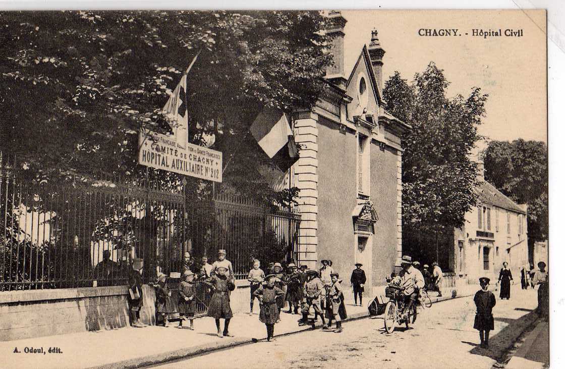 71 CHAGNY Hopital Civil, Hopital Auxiliaire Temporaire N° 212, Bien Animée, Ed Odoul, 191? - Chagny